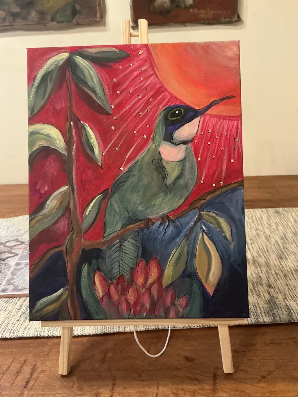 Hummingbird at Sunset