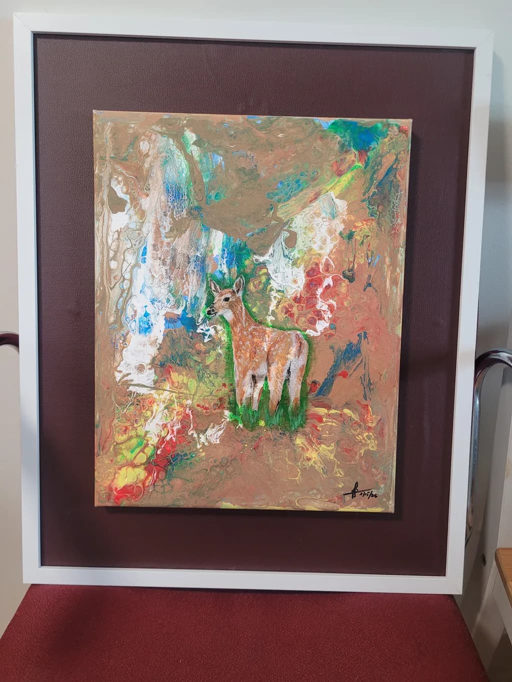 Deer in Abstract Forest