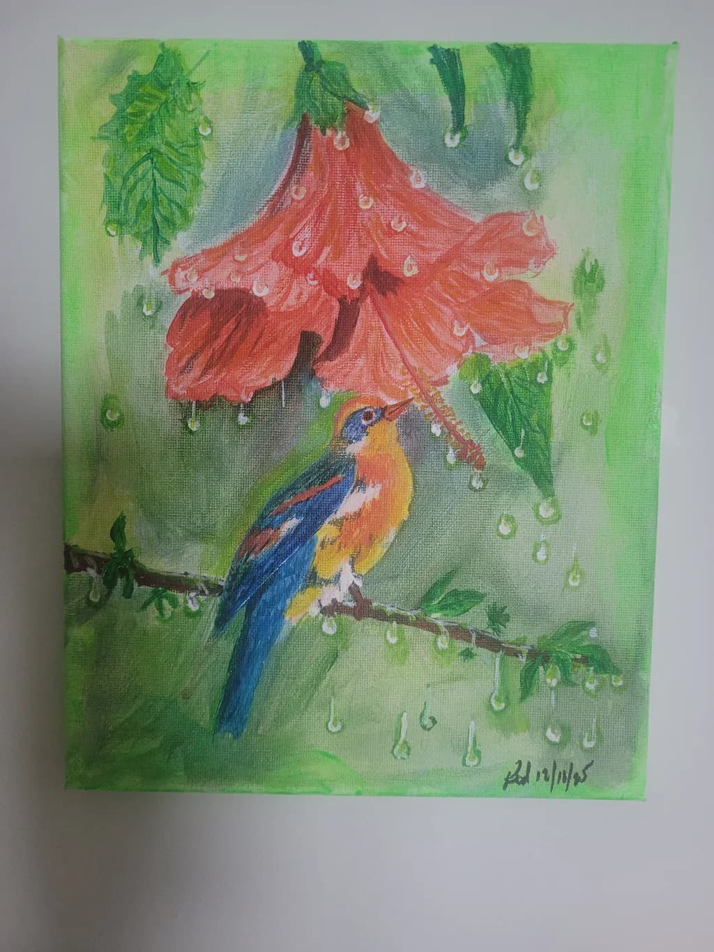 Bird and Flower Dewdrop