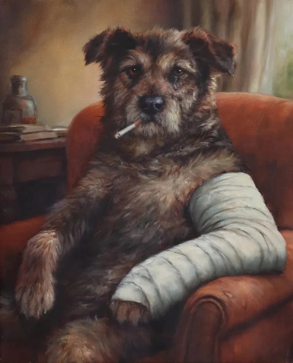 Injured Dog Reclining
