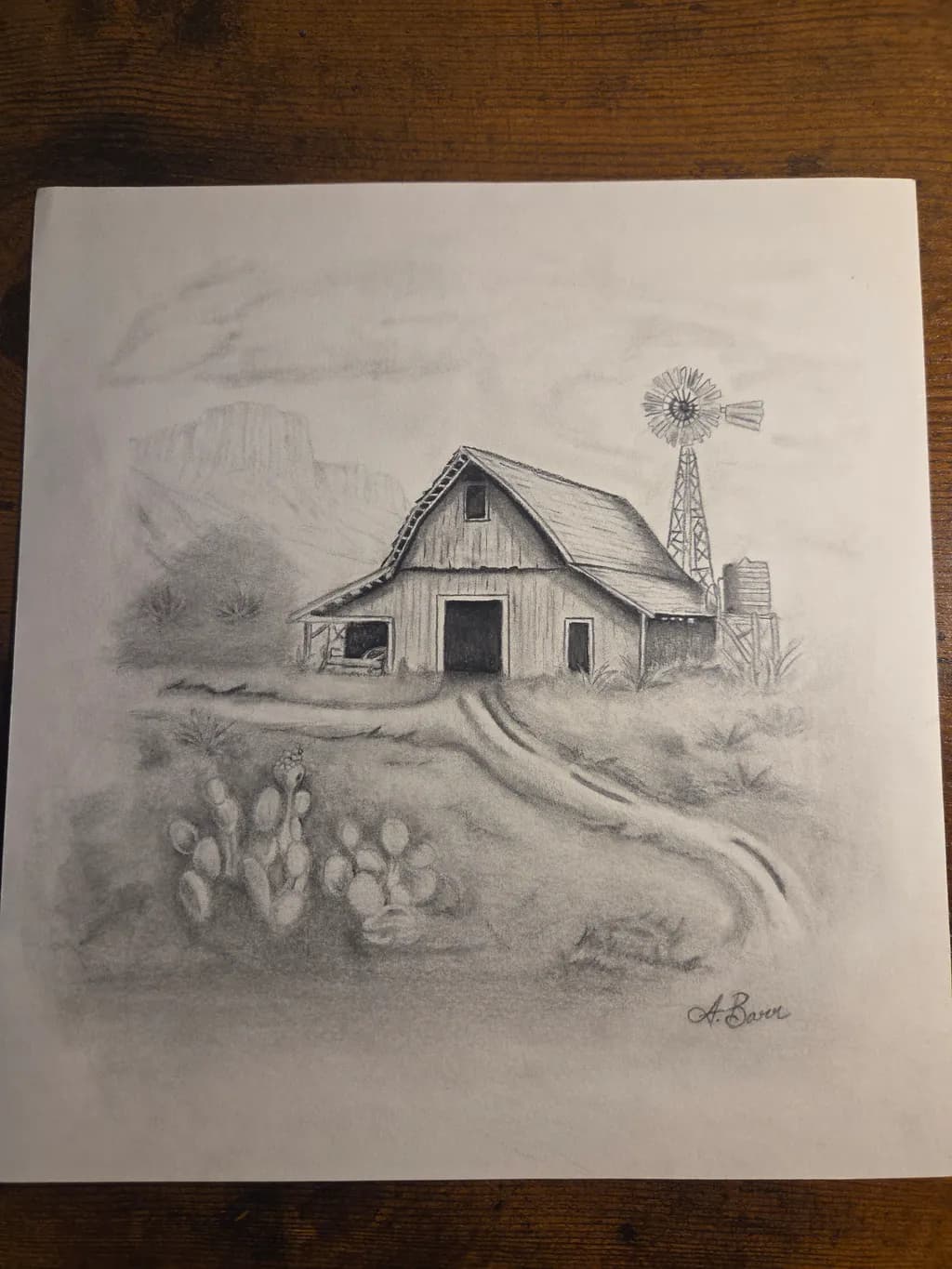 Desert Barn with Windmill