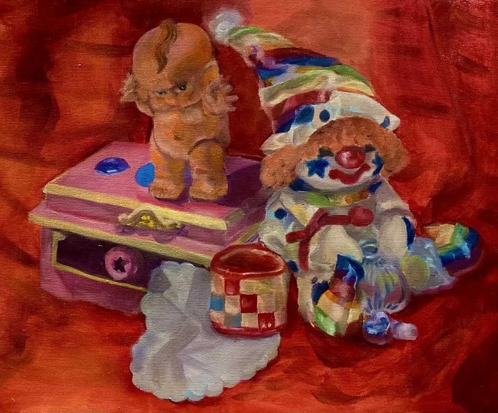 Clown and Doll Still Life