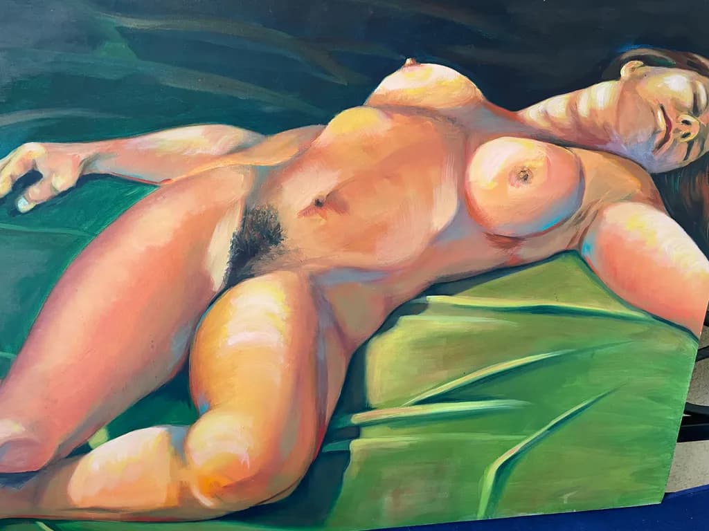 Reclining Nude on Green