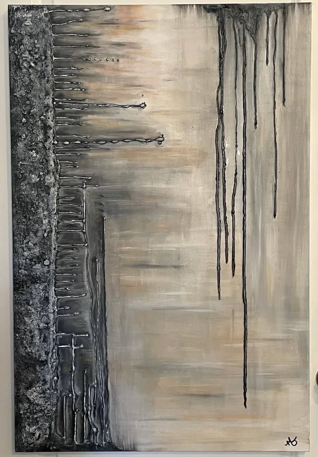 Textured Drips on Canvas