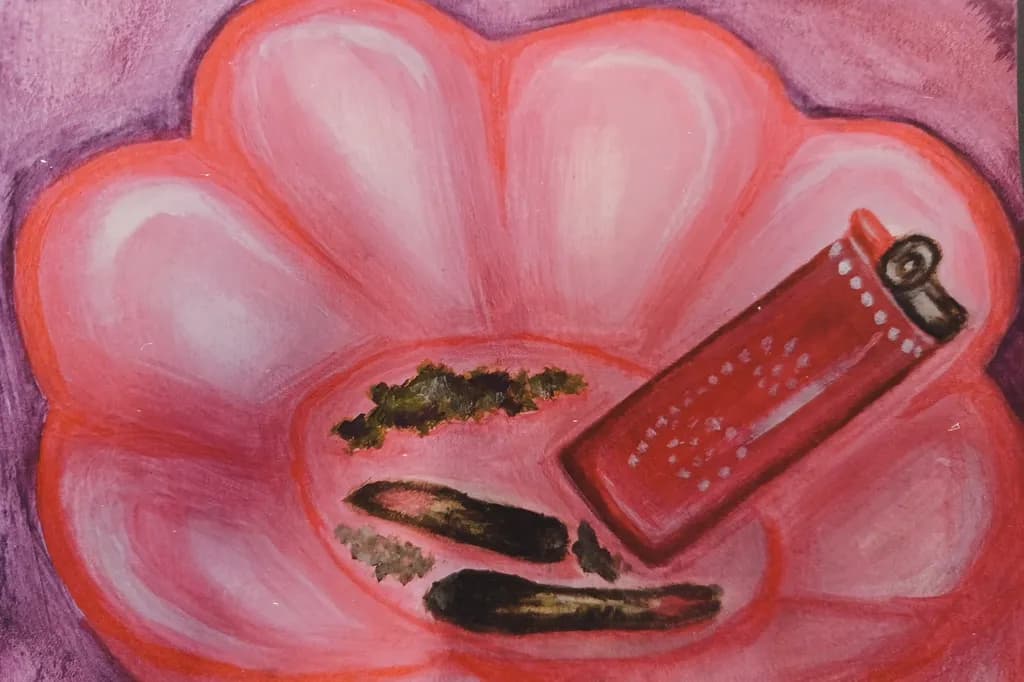 Red Flower Plate