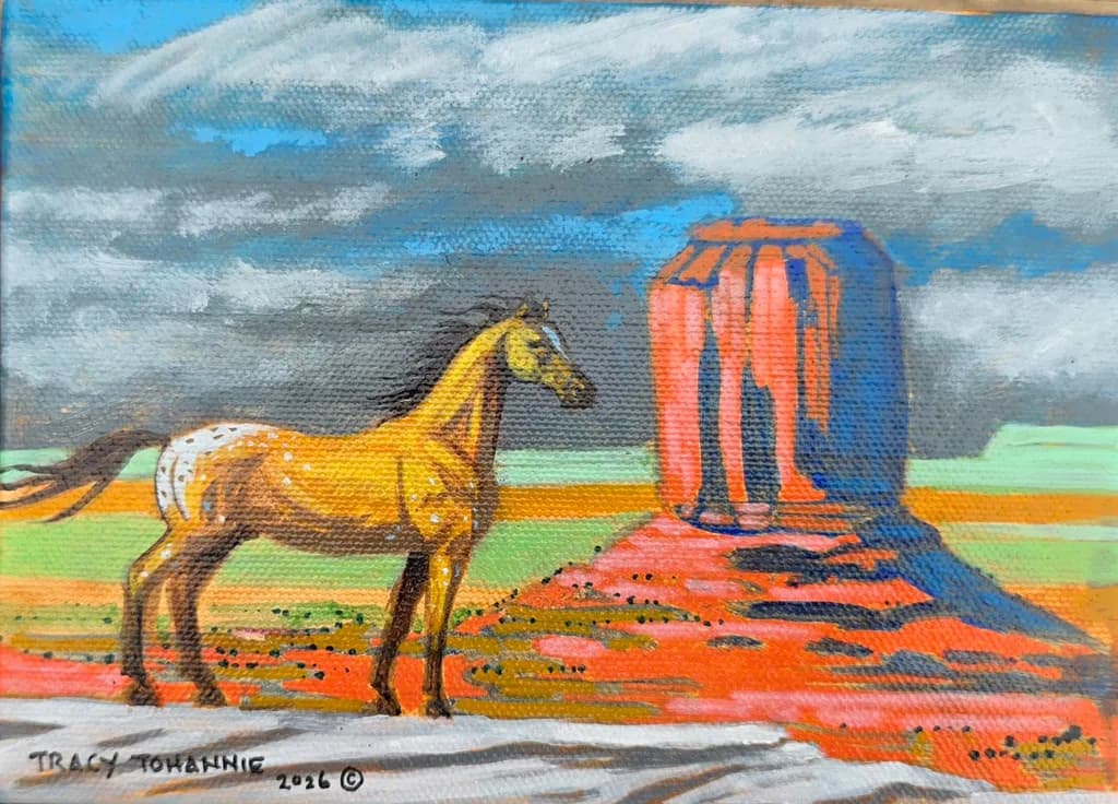 Horse Near Rock Formation