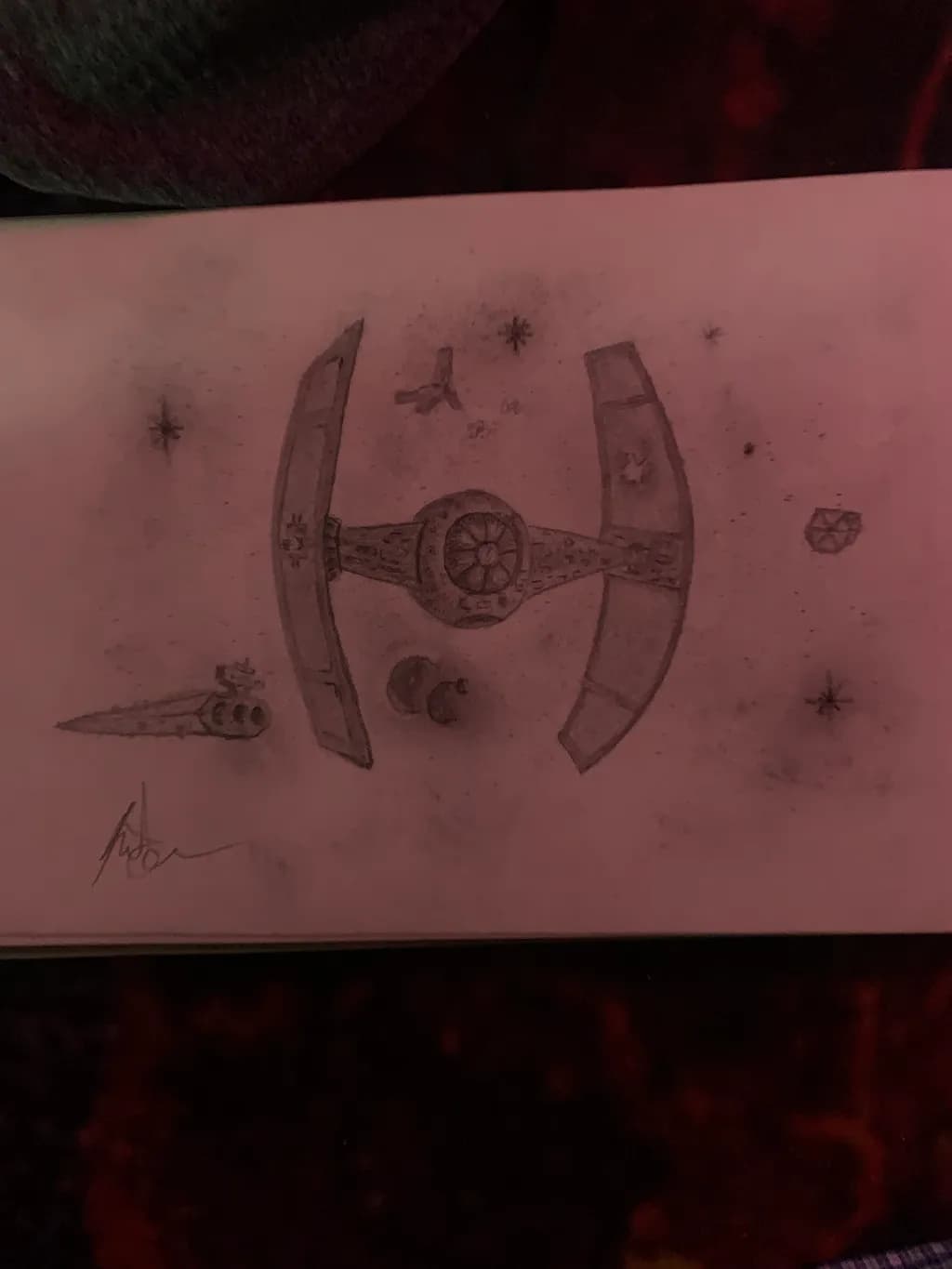 Spaceship Sketch in Space