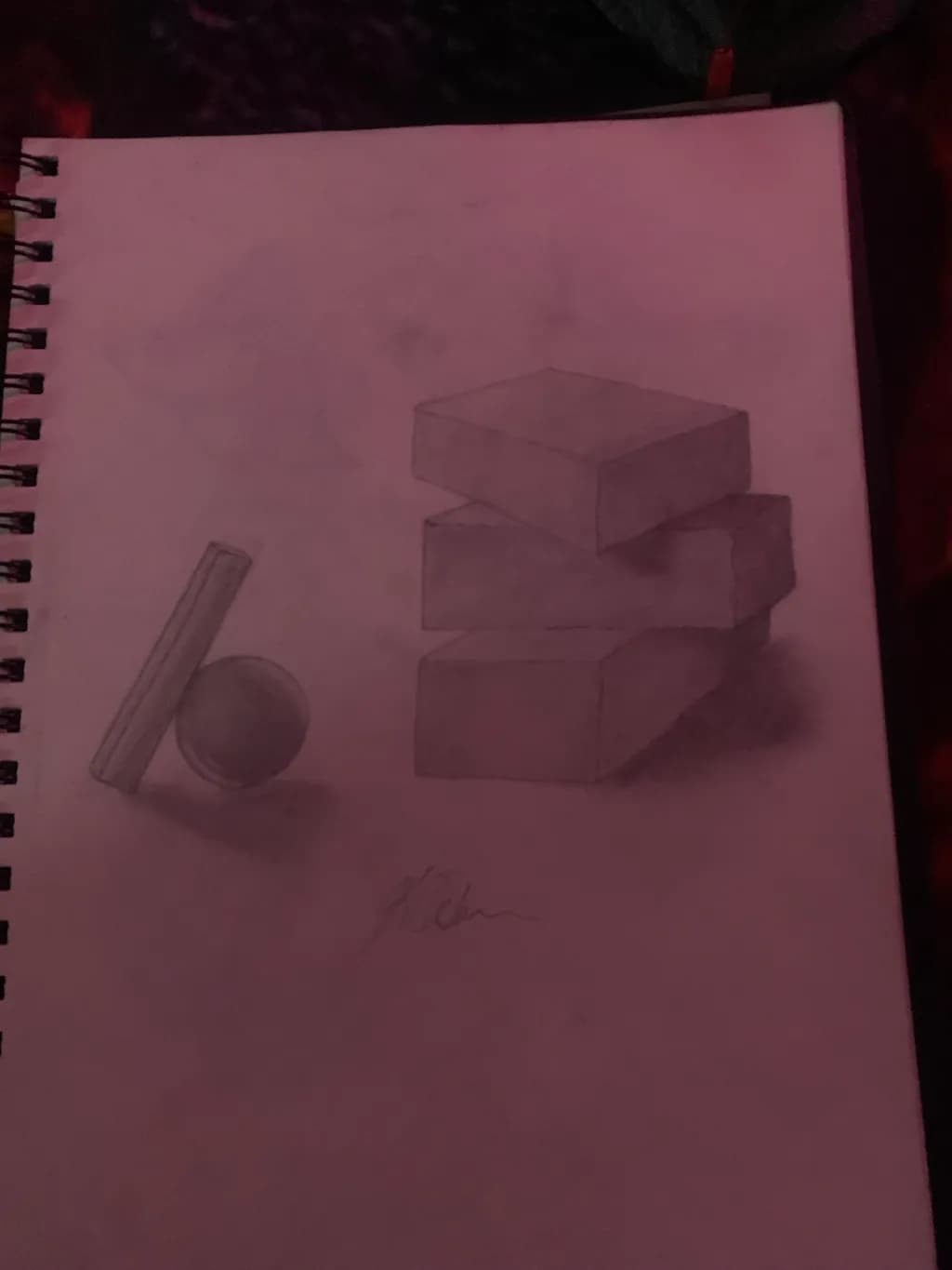 Stacked Blocks and Sphere