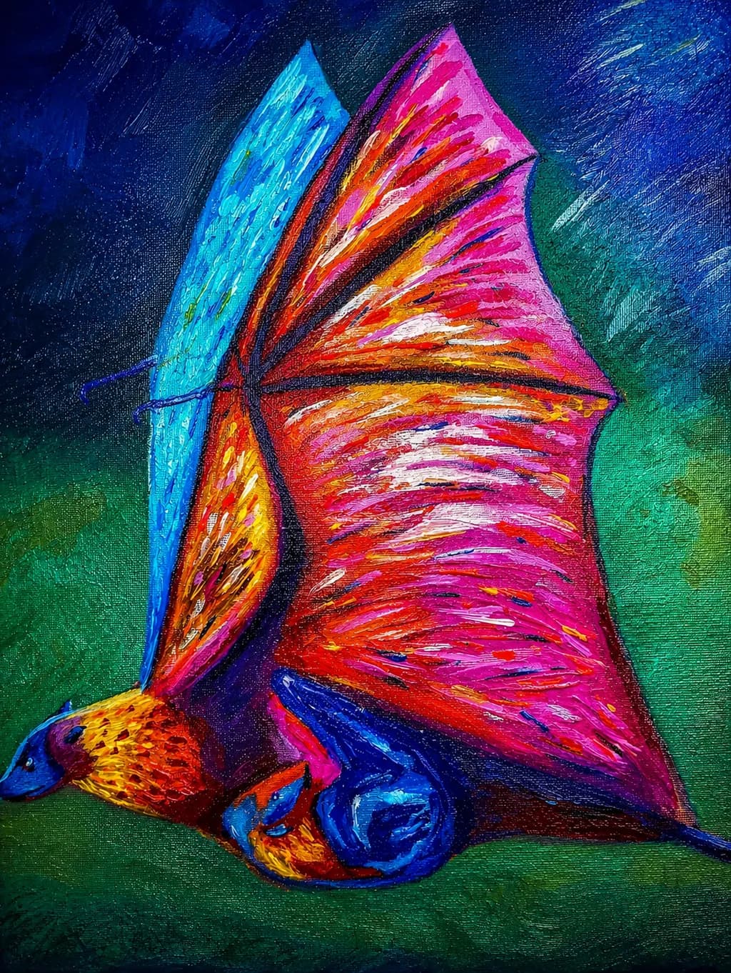 Colorful Bat Flight