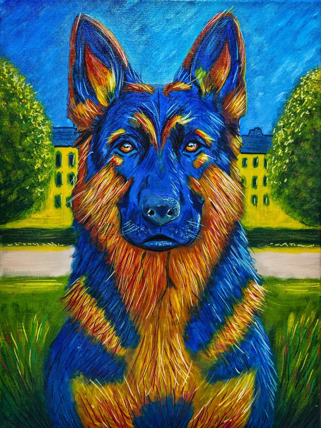 Vibrant German Shepherd Portrait