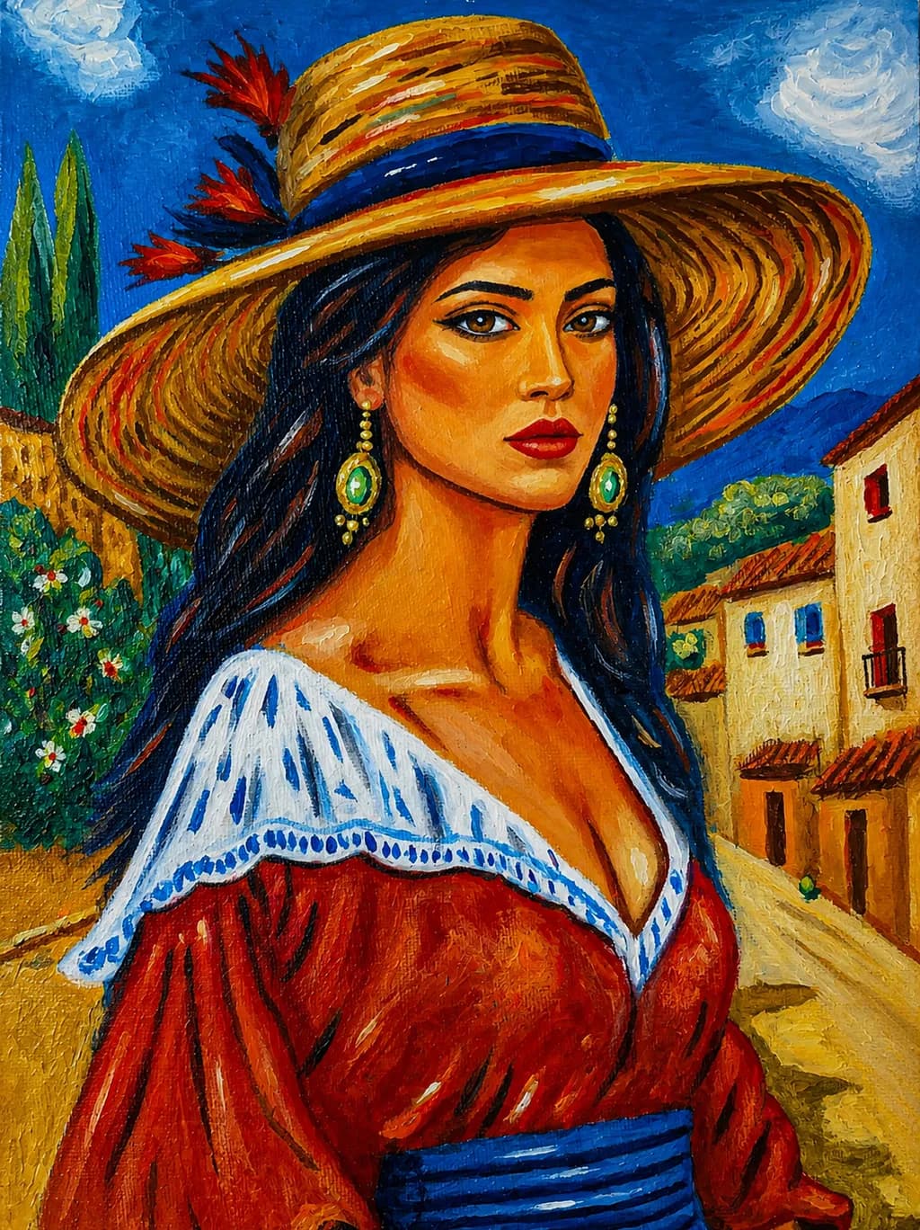 Woman in Straw Hat