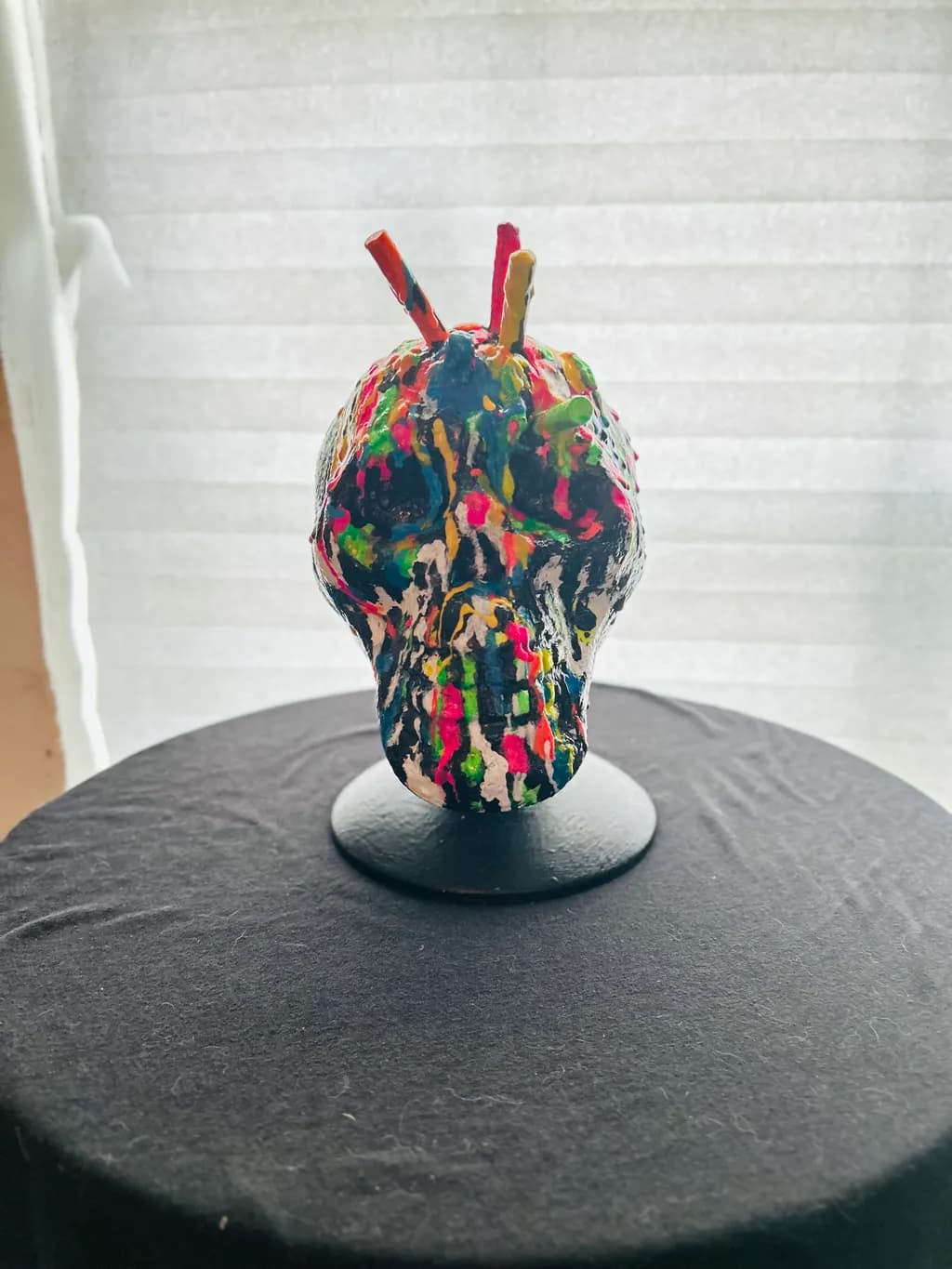 Painted Skull Sculpture