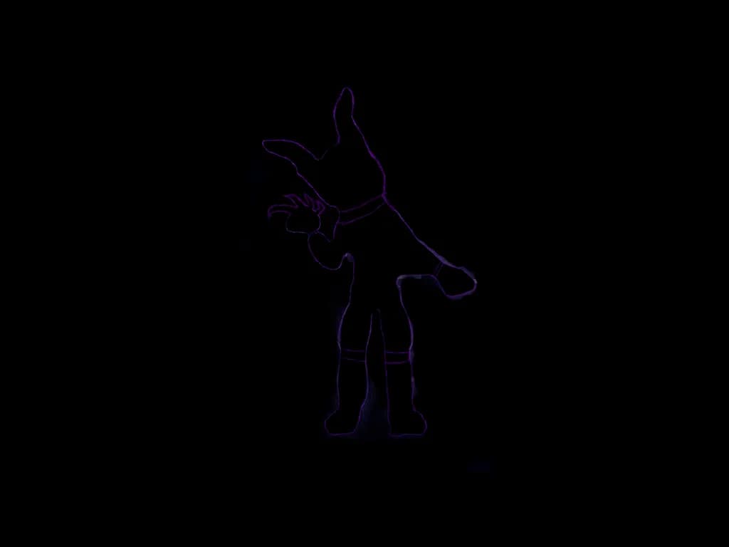 Neon Bunny Silhouette