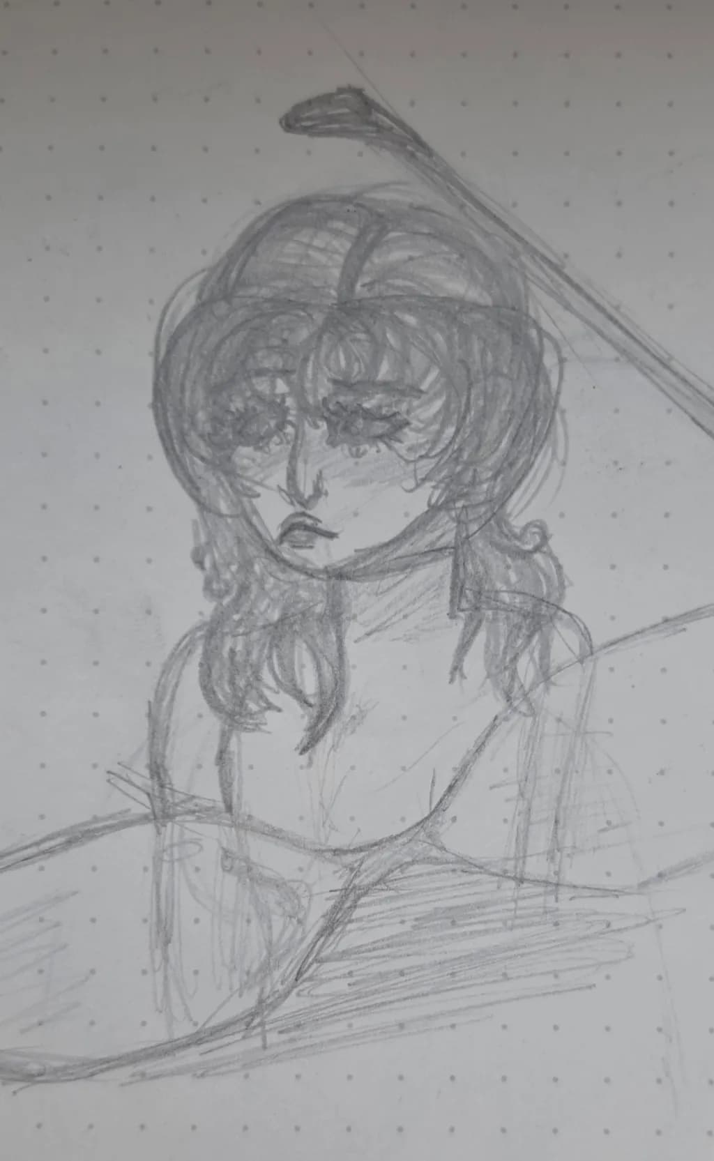 Pensive Hatched Portrait