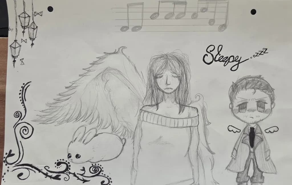 Sleepy Angel Sketches