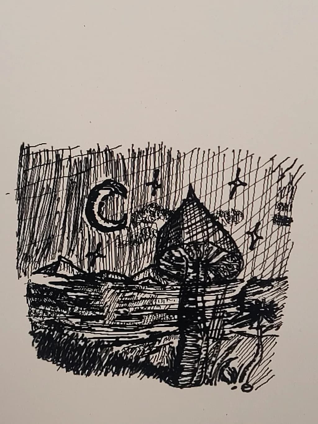 Mushroom Night Scene