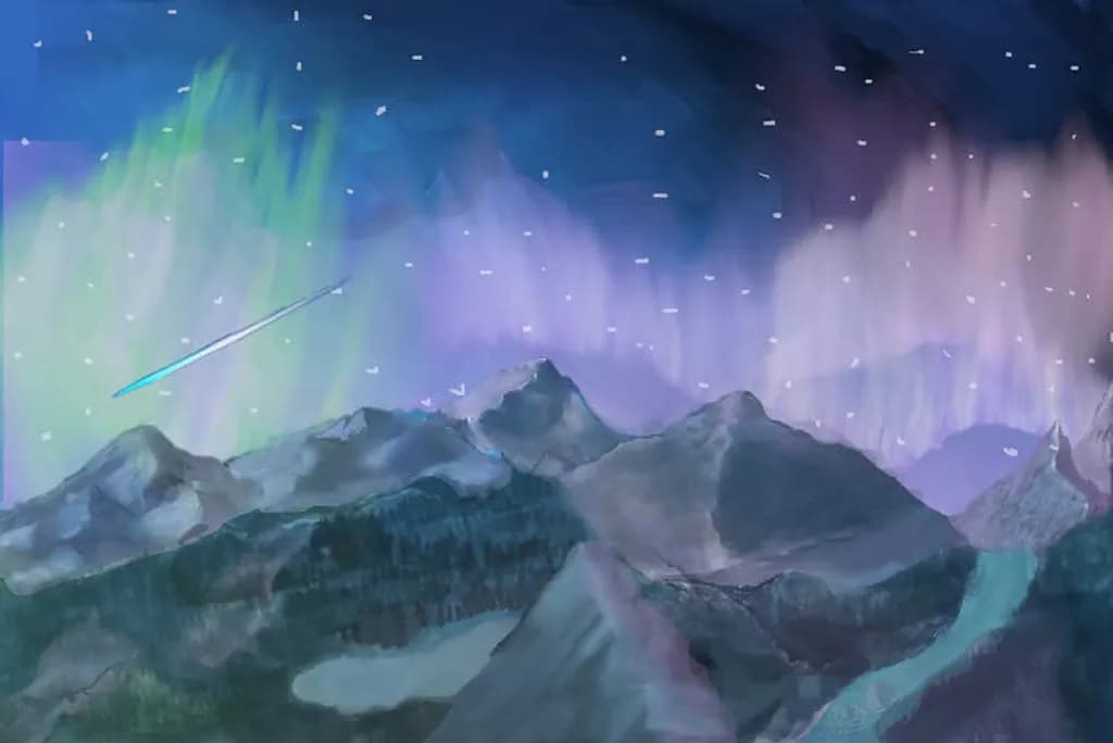 Northern Lights Mountainscape