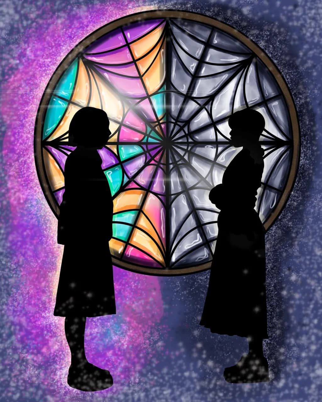 Spiderweb Window Silhouettes