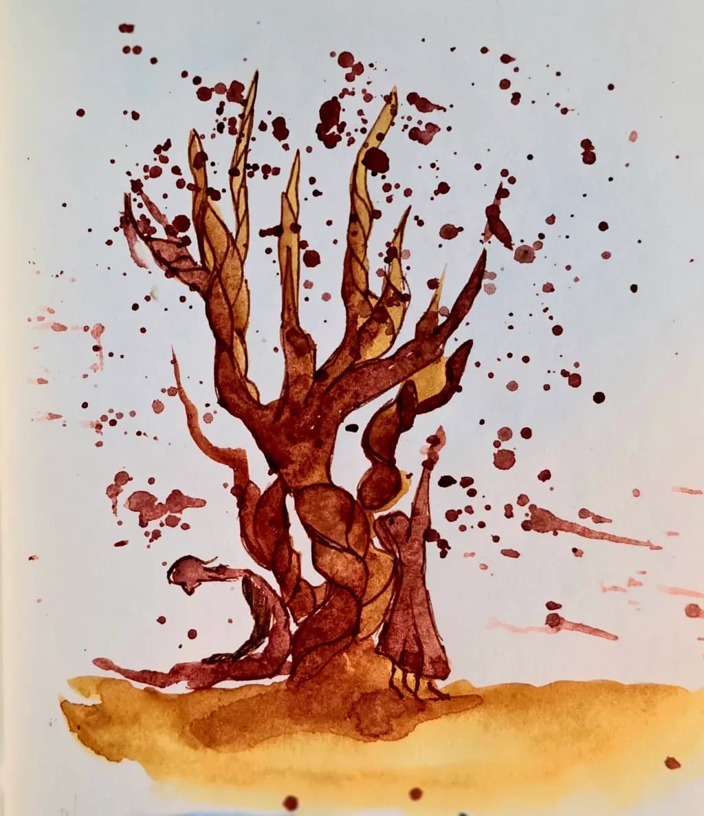 Abstract Brown Tree
