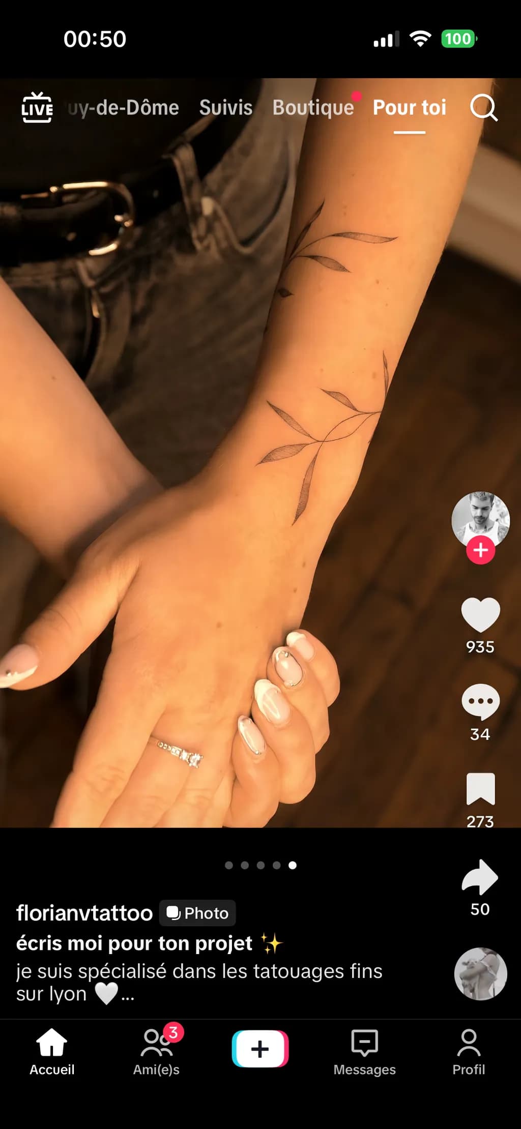 Delicate Leaf Tattoo