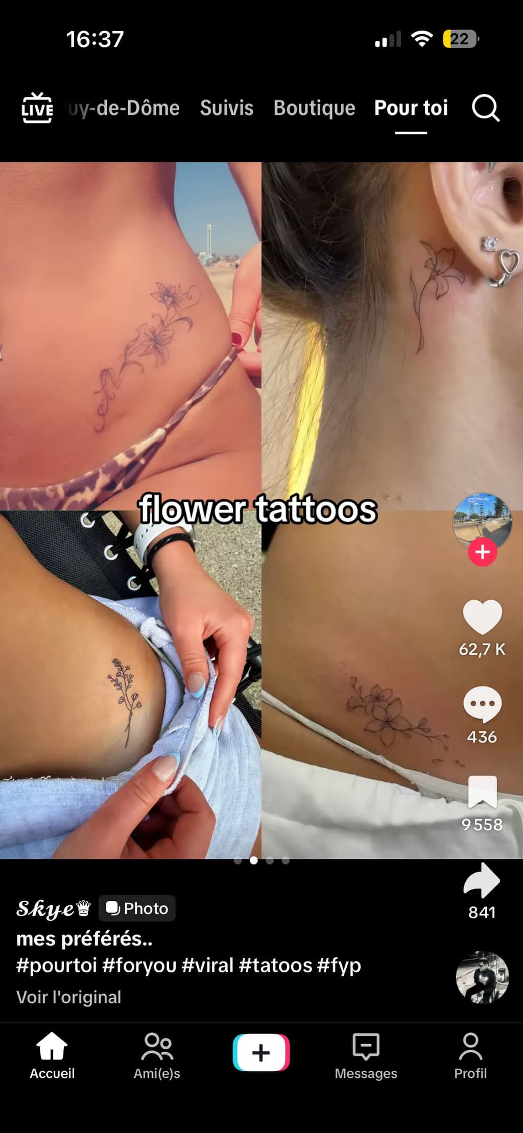 Delicate Flower Tattoos