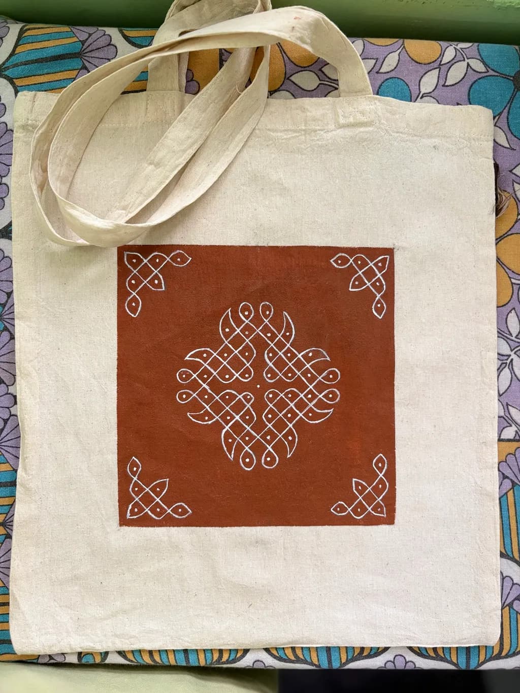 Intricate Square Knot Design Tote
