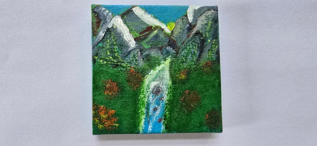 Mountain Waterfall Scene