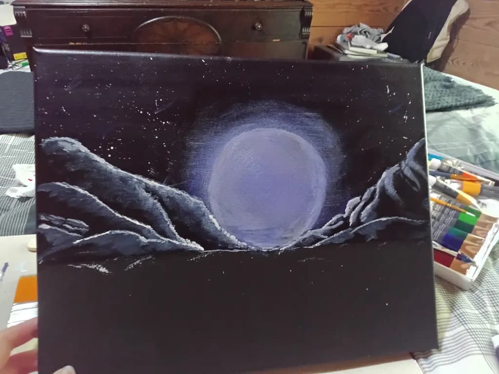 Moonlit Mountain Range
