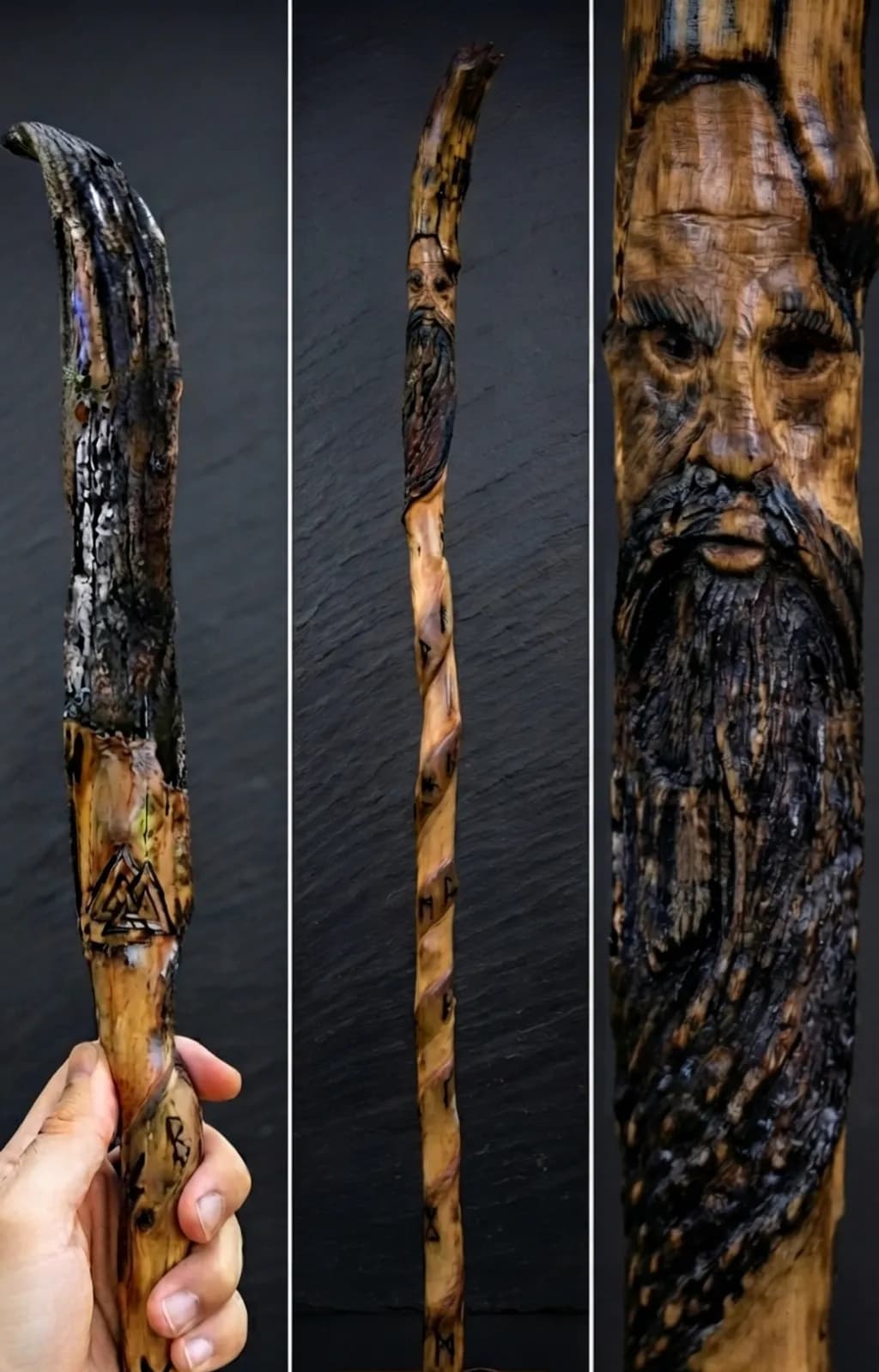 Carved Wooden Staff