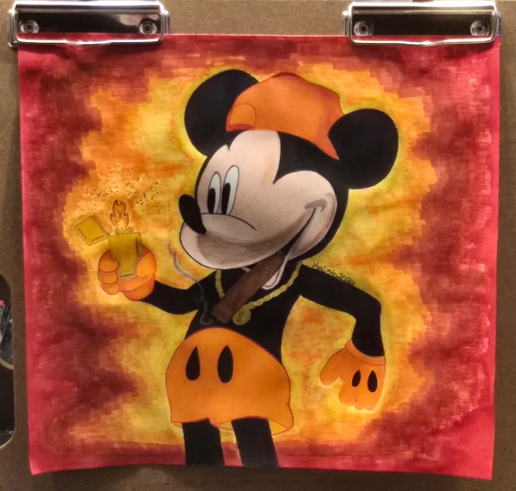 Mickey with Lighter and Cigar