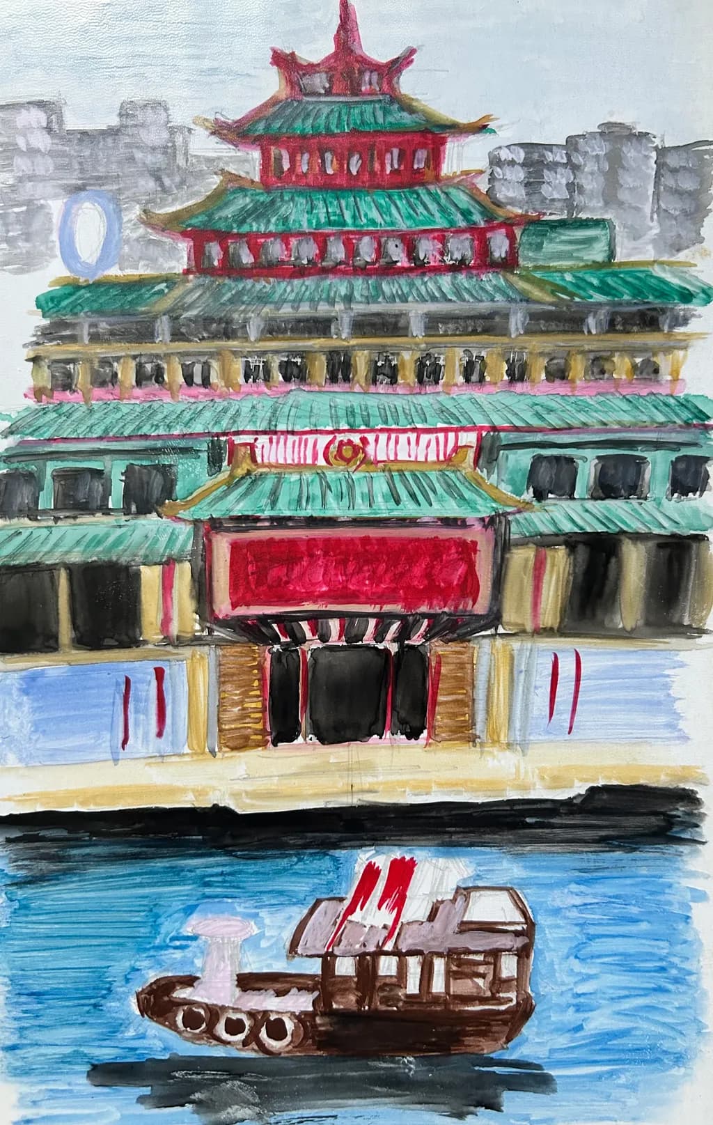Pagoda by the Riverfront
