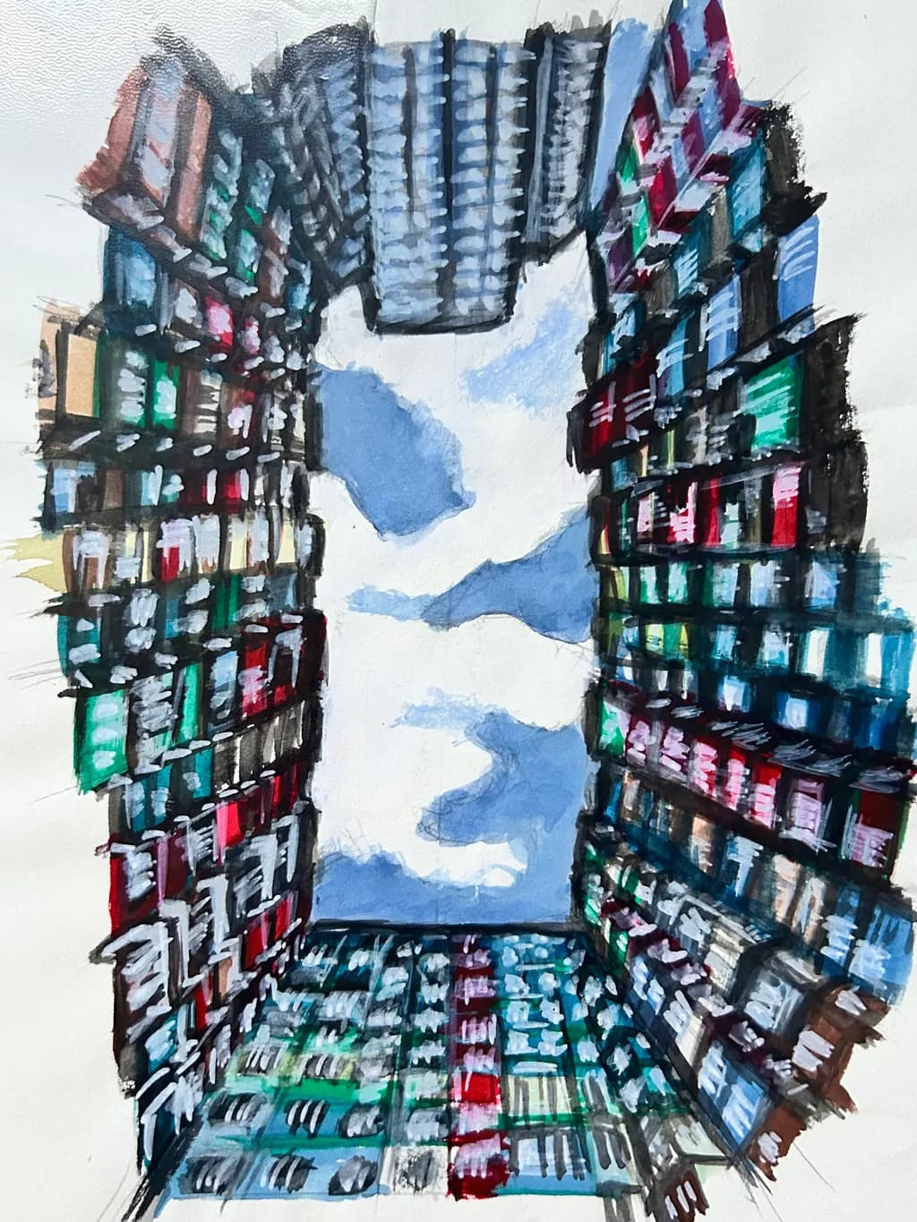 Colorful Skyscraper View