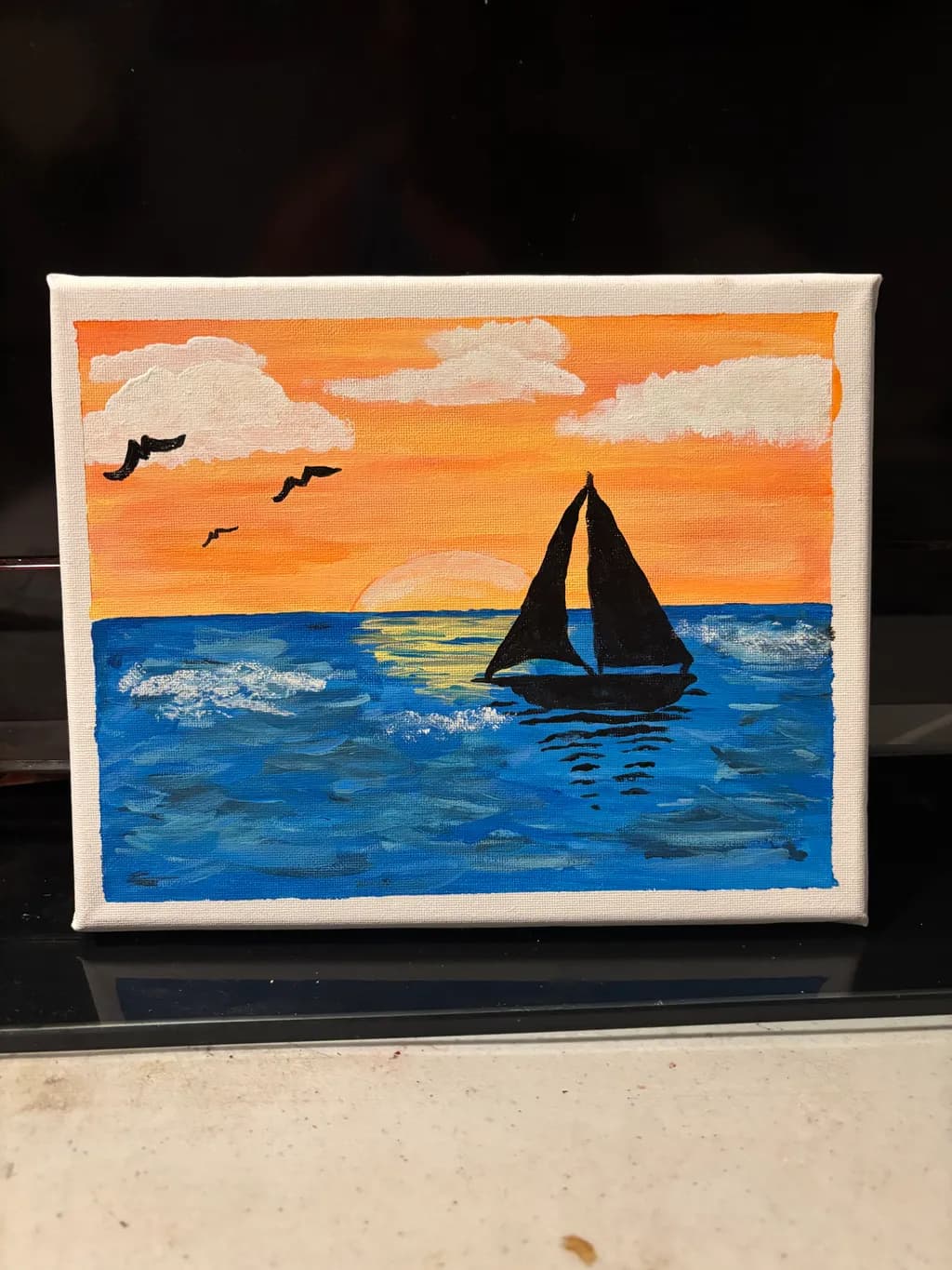 Sunset Ocean Sailboat