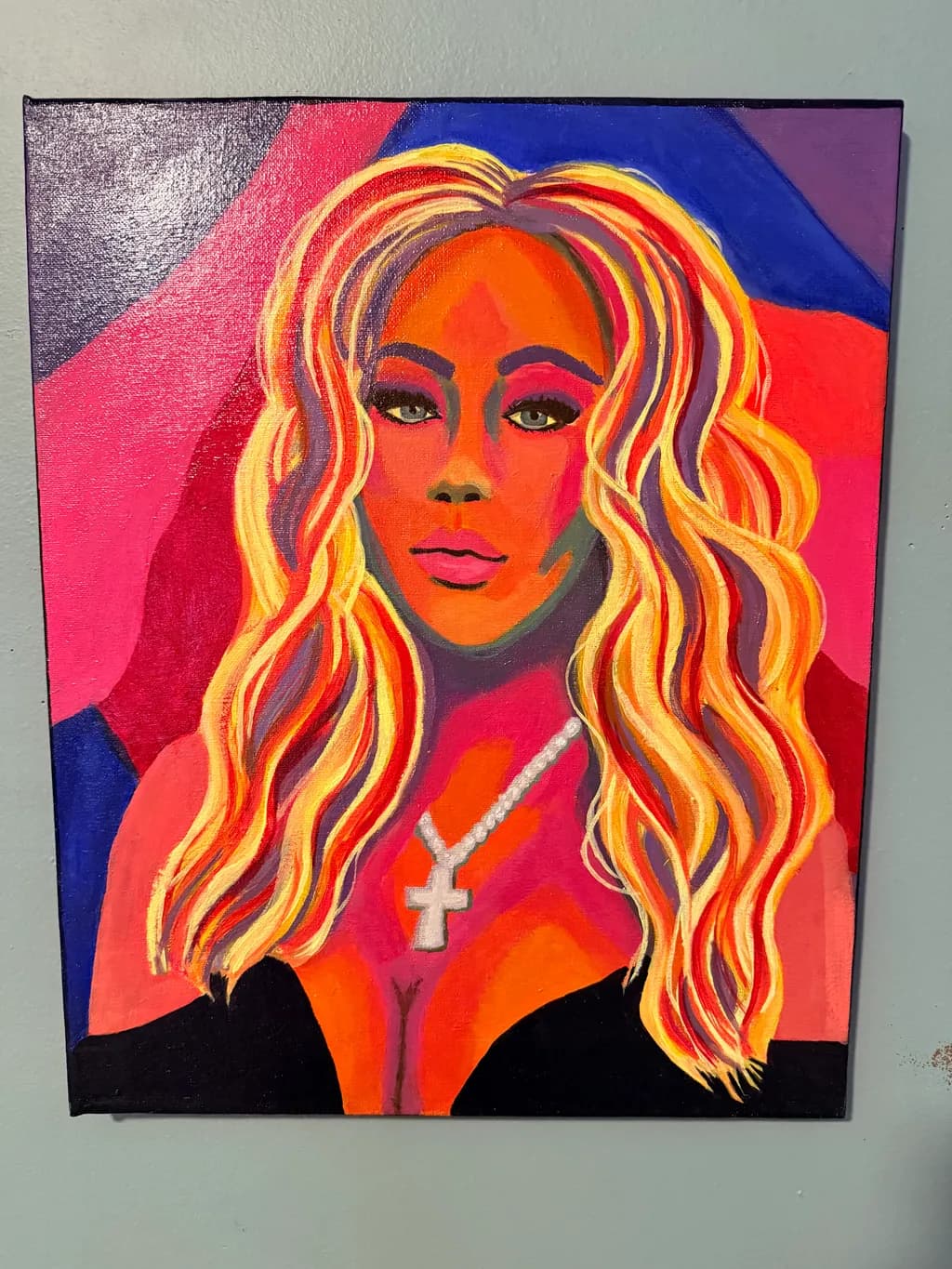 Portrait with Cross Necklace