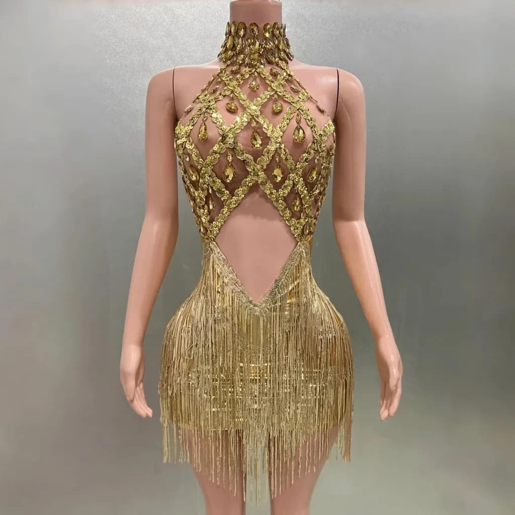 Golden Fringe Dress