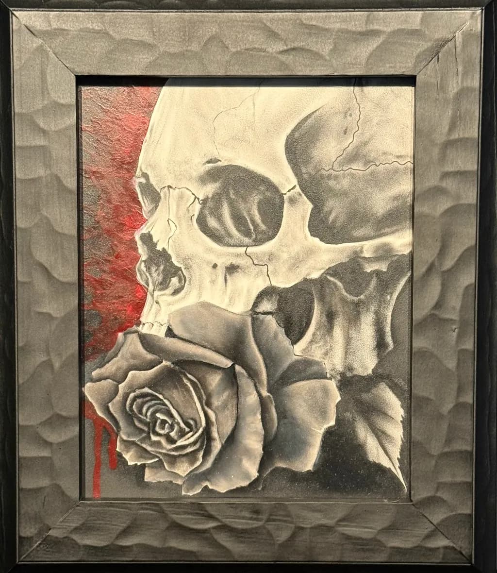 Skull and Rose Contrast