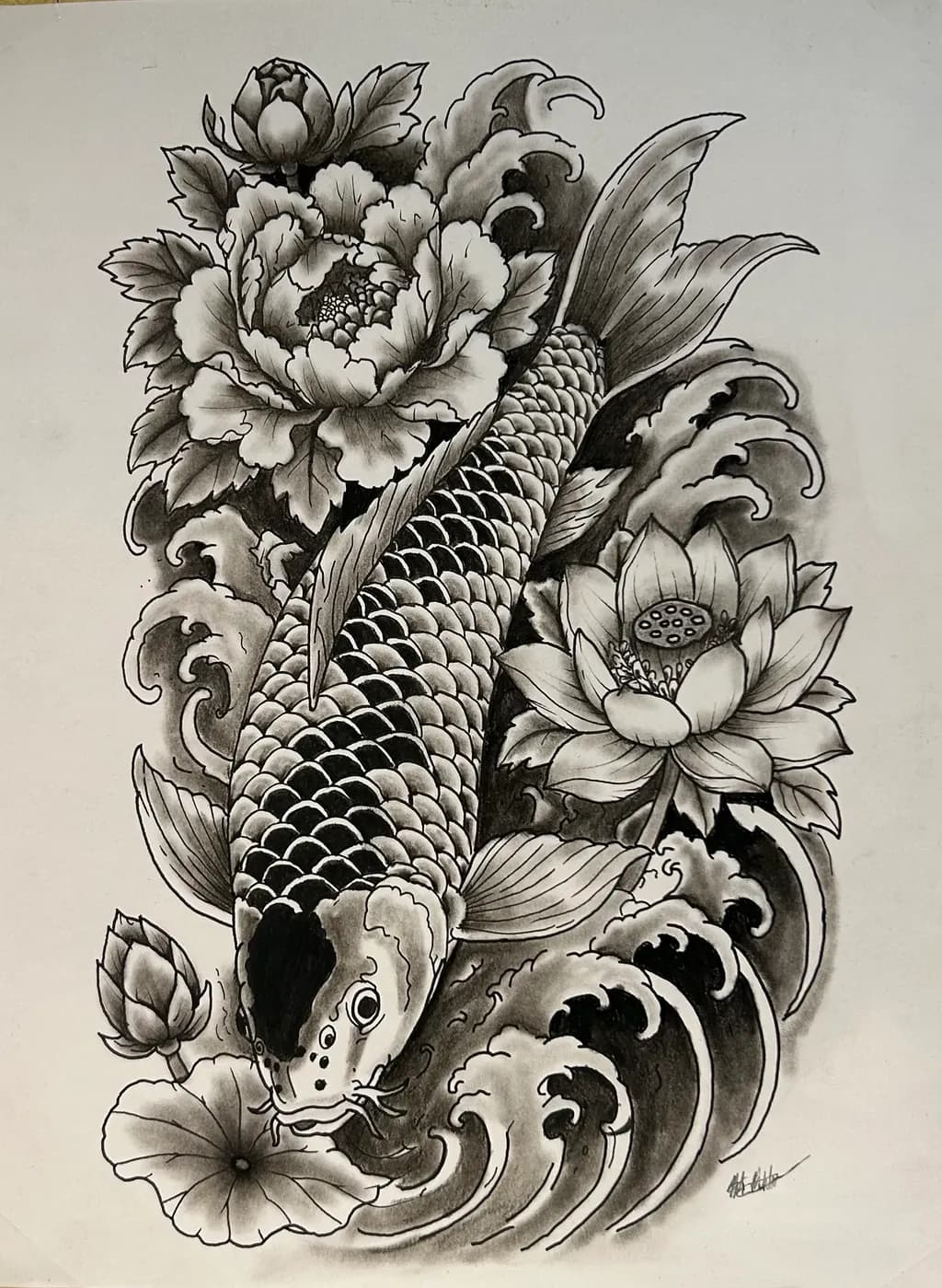 Koi and Lotus Waves