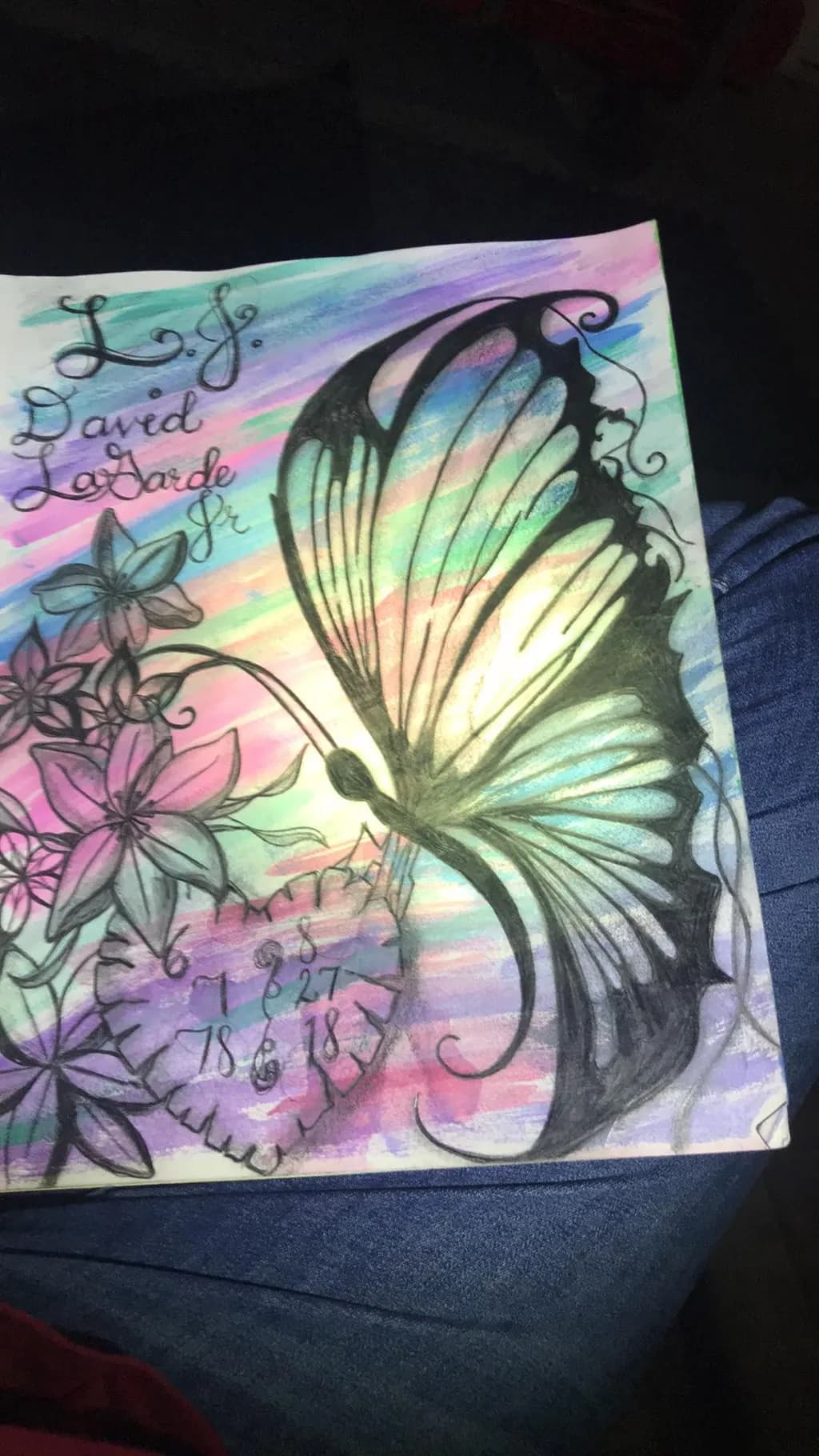 Butterfly and Flowers Composition