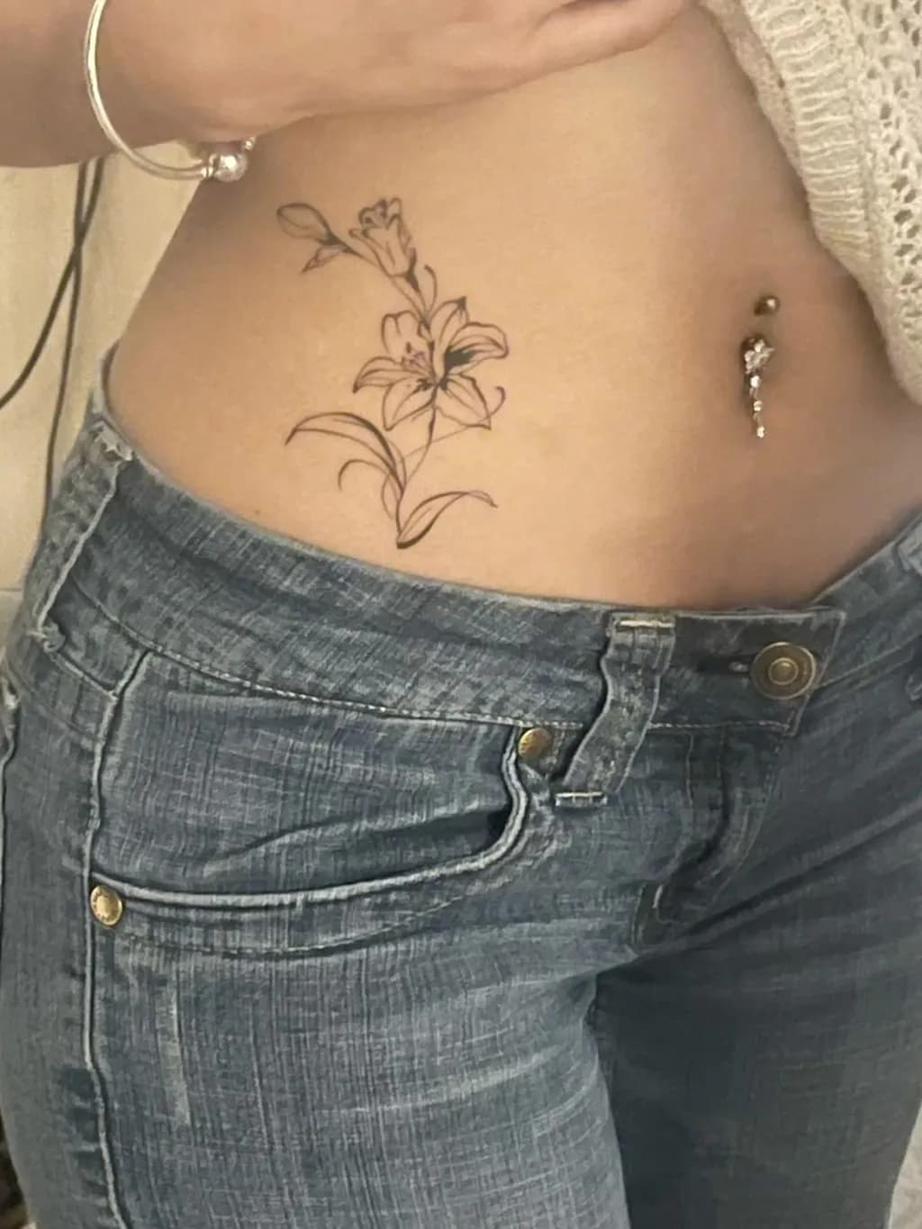 Lily Side Tattoo