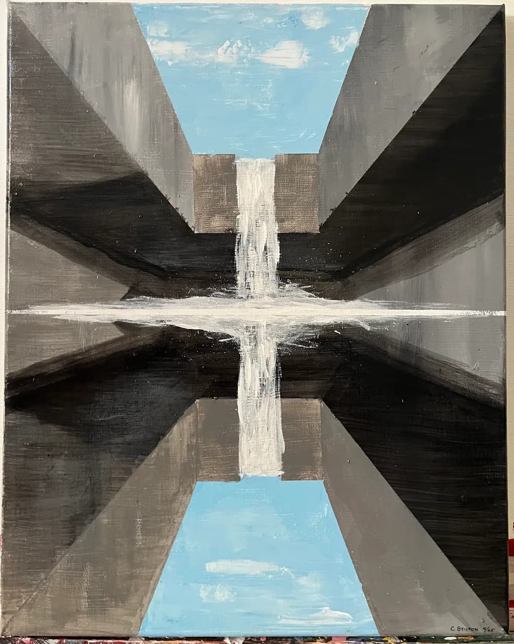 Geometric Waterfall Reflection