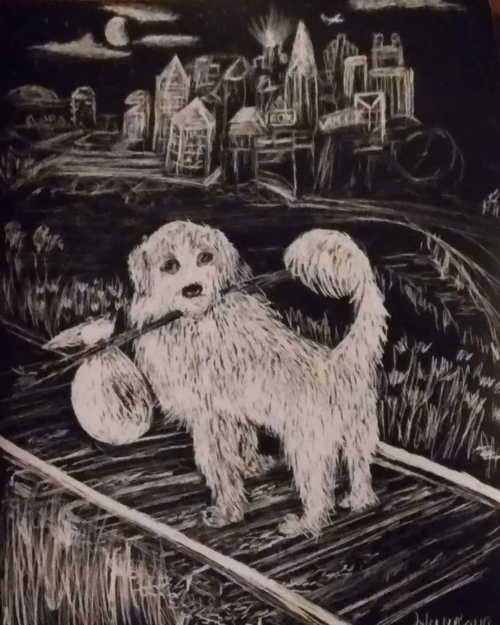 Dog on Tracks