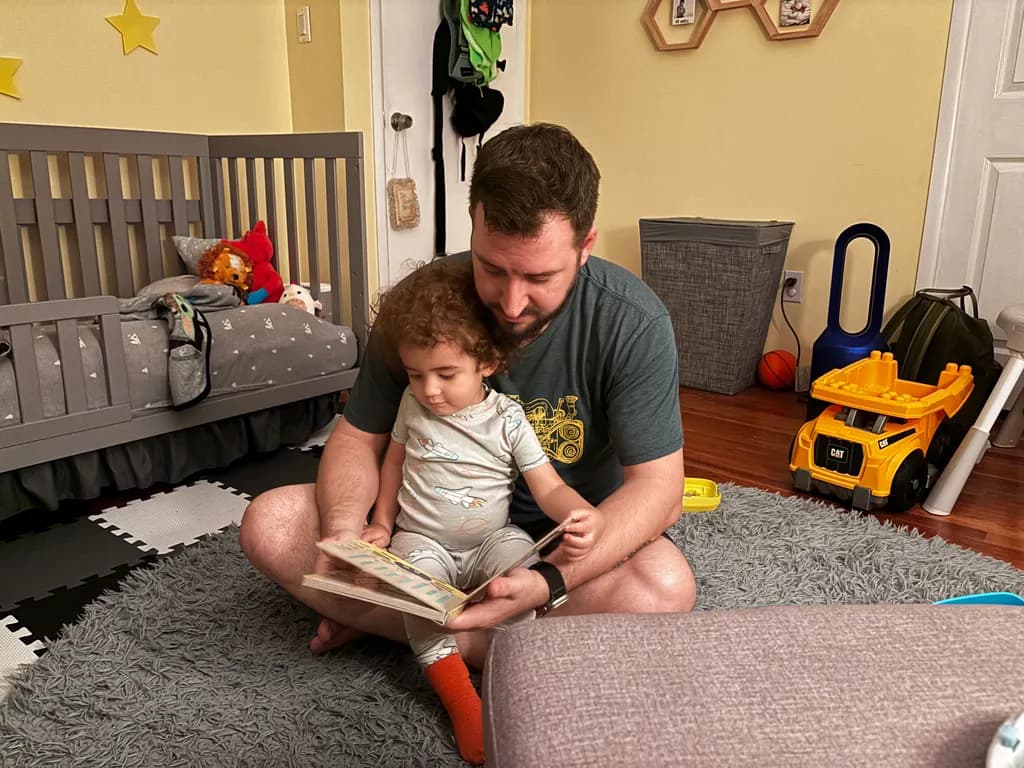 Father and Child Reading