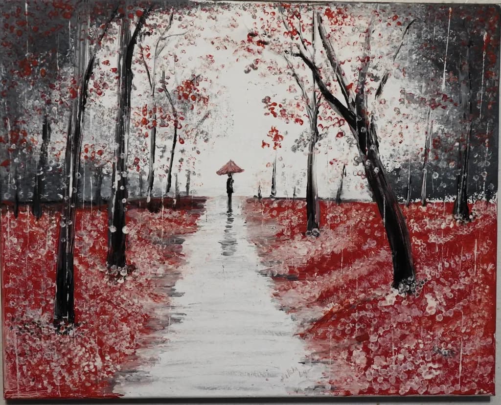 Forest Path in Red