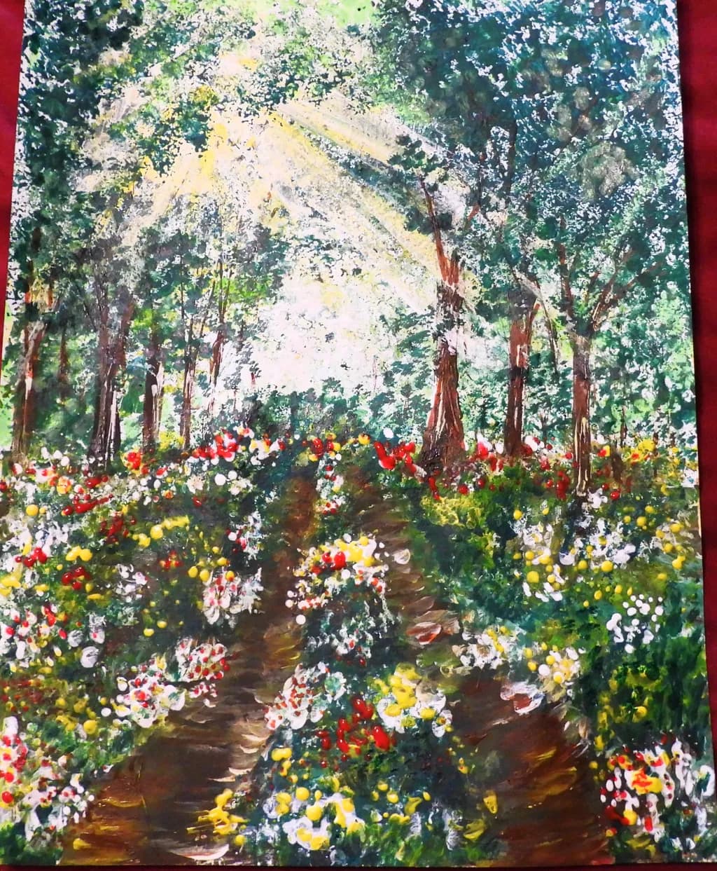 Forest Path with Flowers