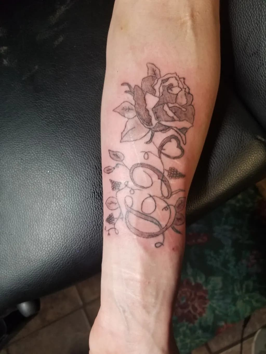 Rose and Vines Tattoo