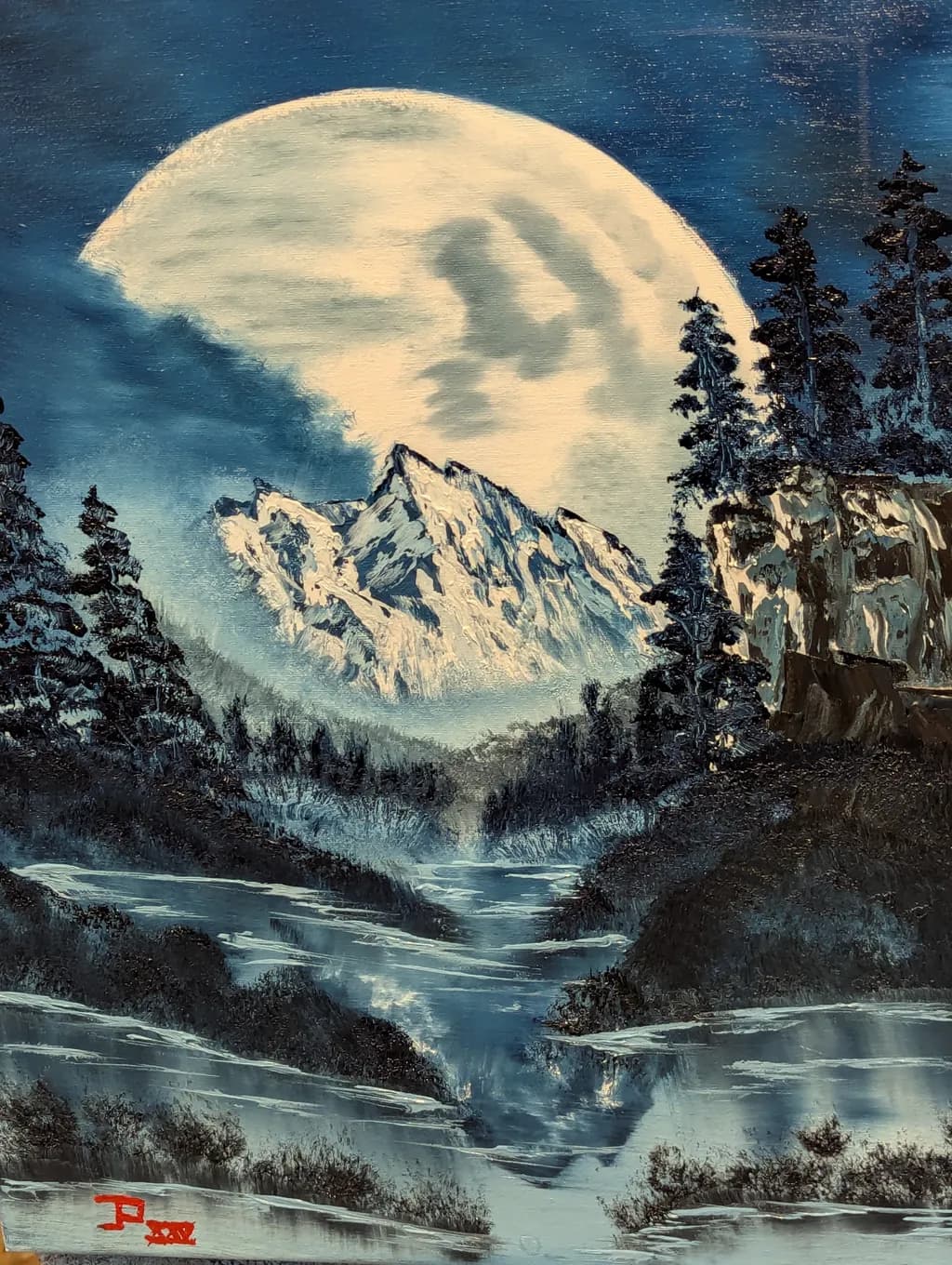 Moonlit Mountain River