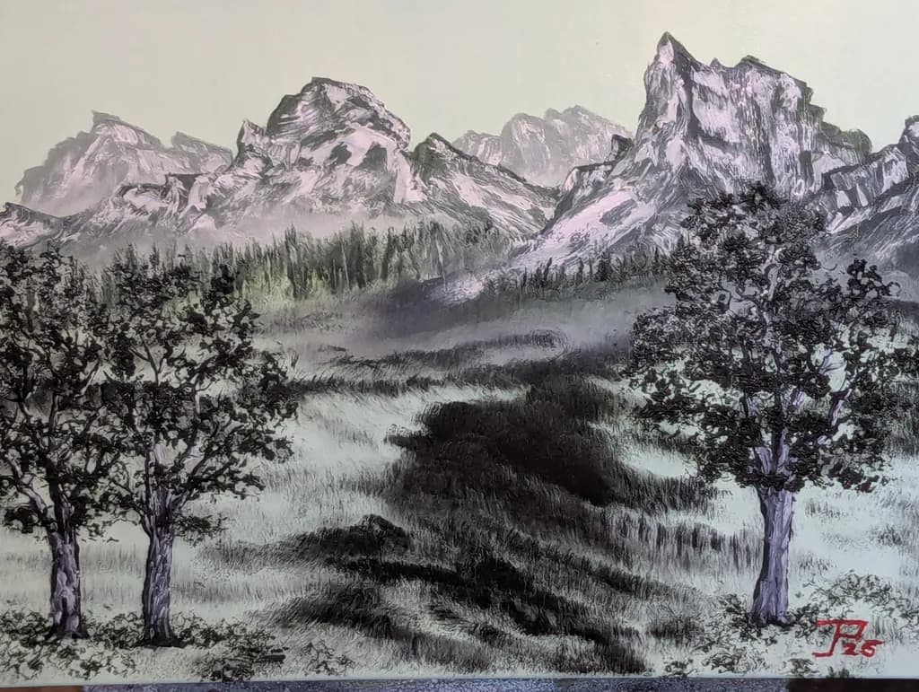 Mountain Landscape with Trees