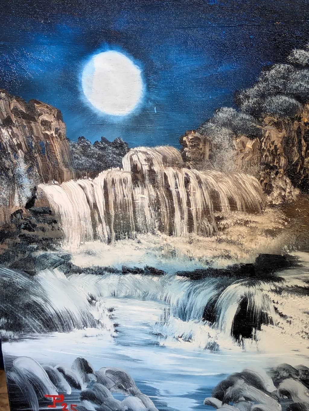 Moonlit Waterfall