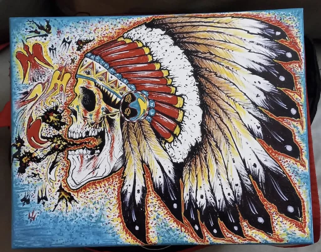 Skull with Feathered Headdress