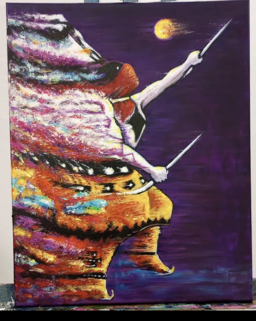 Drum Dancer and Moon